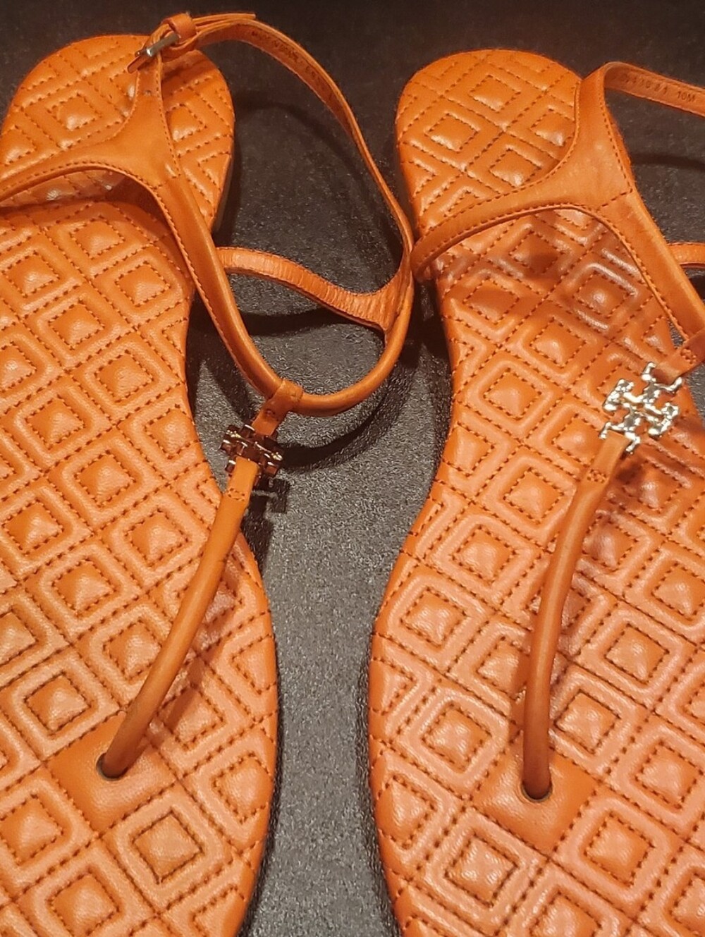 Tory Burch Marion Quilted Sandals Size 10